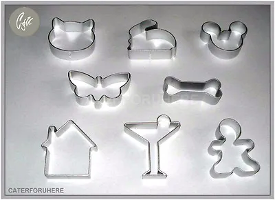 Biscuit Cutter House Cat Rabbit Mouse Dog Bone Cocktail Butterfly Cake Cupcake  • £4.45