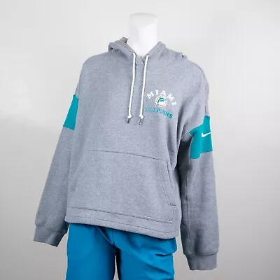Nike Miami Dolphins TEAM APPAREL Dri-Fit Hoodie Gray Women's Large • $29.99