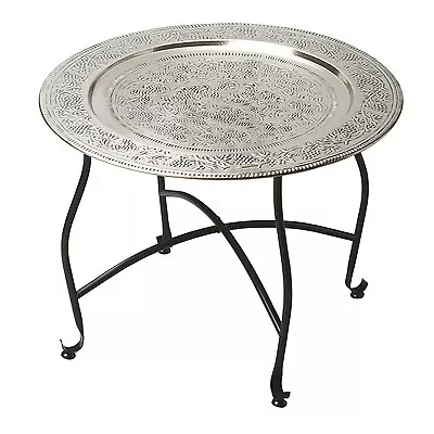 Marrakesh Embossed Round Metal Coffee Table - Tray Table -  Free Shipping* • $169.95