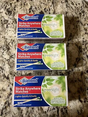 (3 Boxes) (300 Per Box)Vintage Diamond Strike Anywhere Matches • $22.49