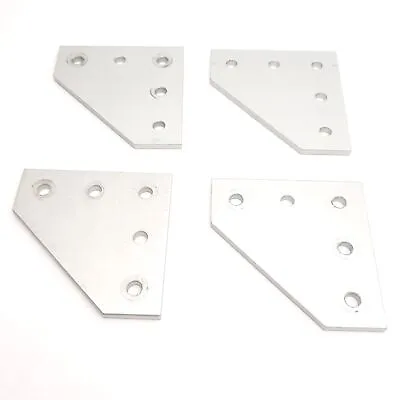 Lot Of 4 80/20 4151 Aluminum Hardware 90° Angled Flat Plates 5-Hole 10-Series • $40
