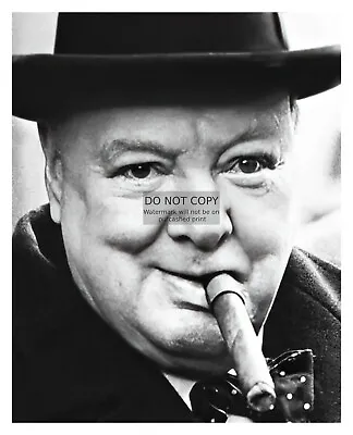 Winston Churchill Smoking A Cigar Uk Primeminister Ww2 8x10 Photo • $8.49