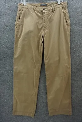 Masons Pants Mens 32x30 Beige Brown Flat Front Straight Leg Pockets Italy • $24.99