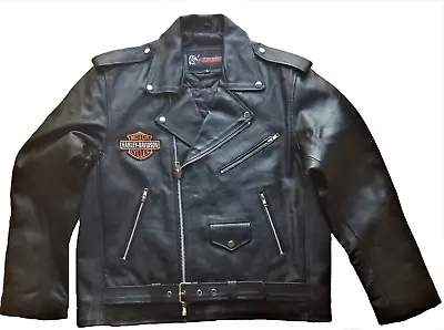 Motorcycle Jacket Brando Harley-Davidson Patched Bike Rider Real Leather Jacket • $149