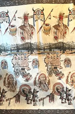 Vtg Southwest Native American Chief Pottery Drum Throw Blanket 68 X 88 USA • $39.99