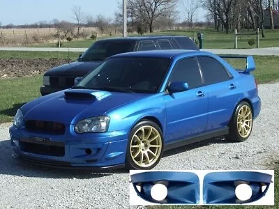 For 04-05 SUBARU IMPREZA STI WRX FOG LAMPS BEZEL BLUE BUMPER COVER OE STYLE • $49.88