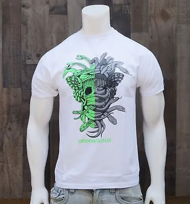 New Crooks Castles Streetwear Medusa C205735 White Mens S/S T Shirt RCRCA-30 • $21.99