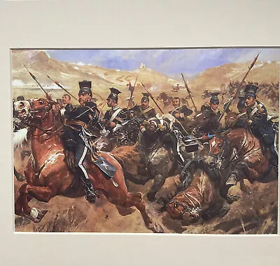 Charge Of The Light Brigade (detail) By R C Woodville. Mounted Print 16x12” • £20