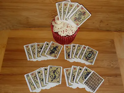 25 Edible Alice In Wonderland Playing Cards Tea Party Cupcake Toppers Precut • £3.70