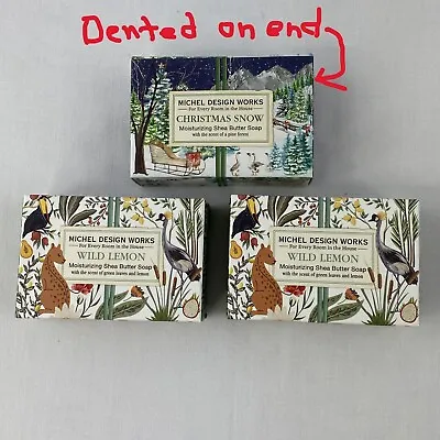 Michael Design Works Bar Soap 4.5 Oz Wild Lemon Christmas Snow LOT **DENTED* B60 • $26.99