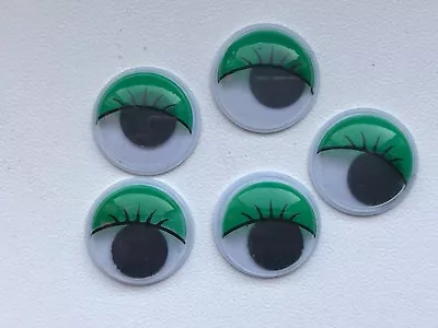 Self Sticking Wiggle Eyes With Eyelash - 15mm - Various Colours Pack Of 20 • £1.50