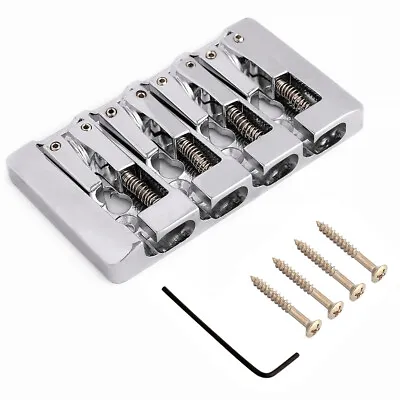 4 String Bass Bridge A Style Top Load And String Through Body Tailpiece Chrome • $18.99