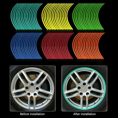 16pcs 12  17 -19 Reflective Motorcycle Wheel Rim Stripe Tape Decal Stickers Boat • $6.38