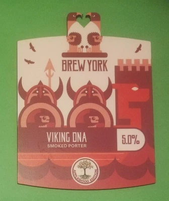 £1.50 • Buy BREW YORK Brewery VIKING DNA Real Ale Beer Pump Clip Badge Front Yorkshire