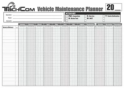 5 X HGV PSV Vehicle Maintenance Wall Forward Planner Large A1 Size  • £18.95