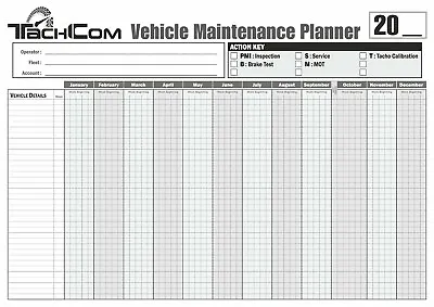 Any Year HGV PSV Vehicle Maintenance Wall Forward Planner-Free Delivery A1 Size • £4.75