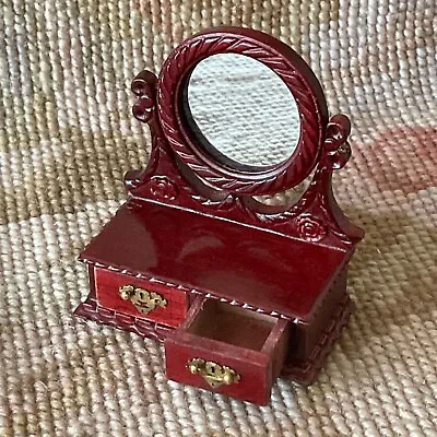 Bespaq Dollhouse Miniature Mahogany Vanity Dressing Table 1613 • $32.95