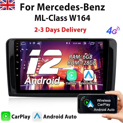 Android 12 Car Radio Carplay For Benz ML-Class W164 GPS SAT NAV WIFI BT DAB 128G • £213.74
