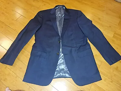 Vintage Hart Schaffner Marx Mens 40L Wool Blue Wool Jacket Blazer Sport Coat USA • $49.99