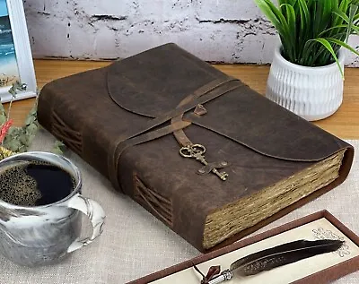 Personalized Leather Journal With Small Defects  Handmade Deckle Edge Paper • $19