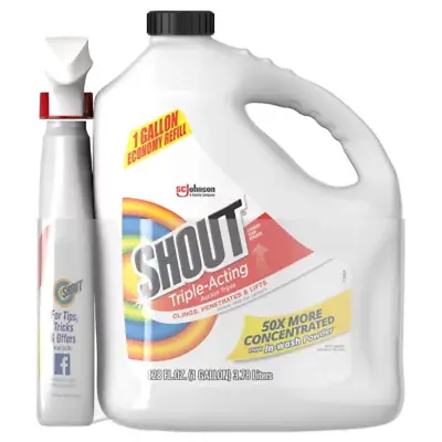 Shout Triple-Acting Laundry Stain Remover 128 Fl. Oz Refill + 22 Fl. Oz. Trigger • $16.57