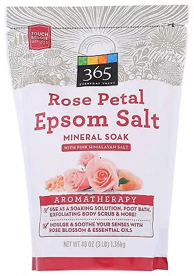 365 Everyday Value Epsom Salt Mineral Soak Rose Petal 48 Oz  • $18.99