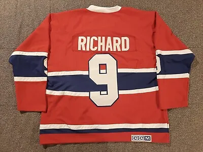 The Rocket Maurice Richard Montreal Canadiens Away Dark Jersey CCM Medium NHL • $199.95