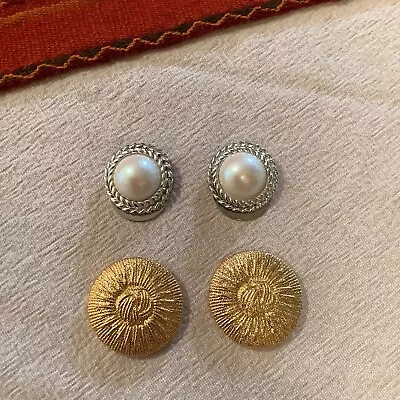 4 Vintage Scarf - Shoe  Clips 2 Gold & 2 Faux Pearl Silver Victorian • $9.99