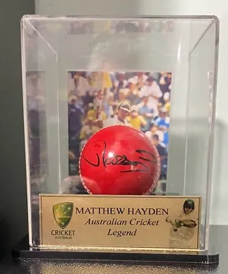 $199 • Buy Matthew Hayden Signed Ball In Display Case 