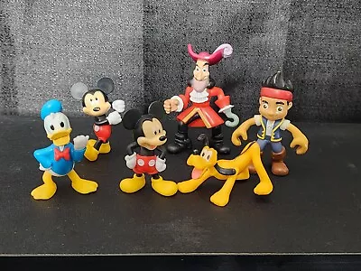 Disney Mickey Mouse Cake Topper 6 Pc Figure Set Jake Donald Hook Lot CLEARANCE • $12.99