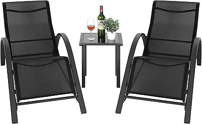 2X Zero Gravity Chairs Reclining Garden Sun Lounger Garden Chairs Aluminum • £99.99