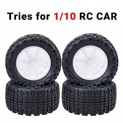 Desert Truck Square Wheels Tires 12mm Hub For 1/10 RC Off-Road Car White（4pcs） • $39.99