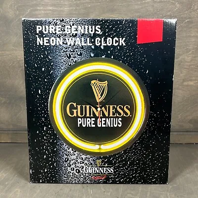 New 11 1/2  Guinness Beer Neon Wall Clock Yellow Neon • $110