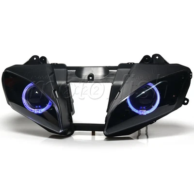 $319.99 • Buy Assembled Projector Headlight Blue Halo Rings Fit For Yamaha YZF-R6 2008-2016 11