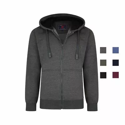 KAM Jeanswear Men's Fleece Hoodie Fully Zipped Long Sleeve Hoodie 2XL-8XL • $39.46