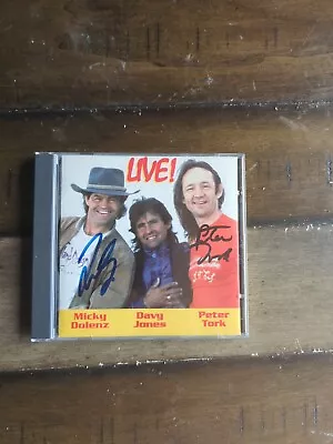 Mickey Dolenz Davy Jones Peter Tork LIVE! CD 1986 The Monkees Signed! • $100