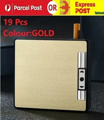 Automatic Rechargeable Electric USB Cigarette Case Lighter Gift Dampproof Box • $15.99