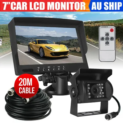 12V 24v 7  4Pin Reverse Camera Car Caravan Truck Reversing Kit IR CCD Monitor • $79.45