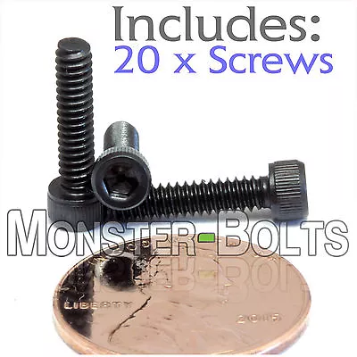 (20) #4-40 X 1/2  Socket Head Cap Screws Alloy Steel Black Oxide SAE Coarse • $6.32