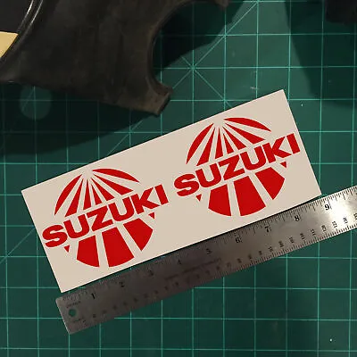 Suzuki Sunburst Fender Decal Set - Red - Vintage Motocross AHRMA Sticker • $12.99