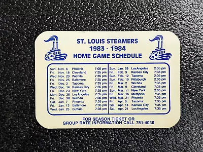 St. Louis Steamers 1983- 1984 Home Game Pocket Schedule MISL • $2