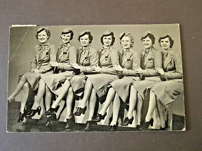 VTg 1930 United Airlines Stewardesses Full Uniforms Seated Official Postcard UAL • $54.95