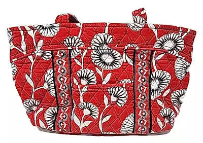 Vera Bradley Red Deco Daisies Small Tote Bag • $24