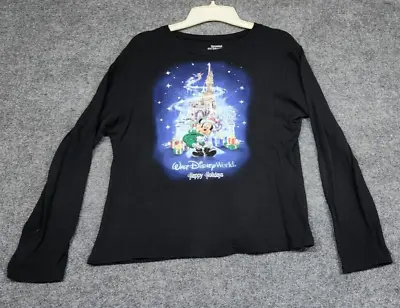 Walt Disney World Christmas T-Shirt Happy Holidays Long Sleeves Size XL • £10.63