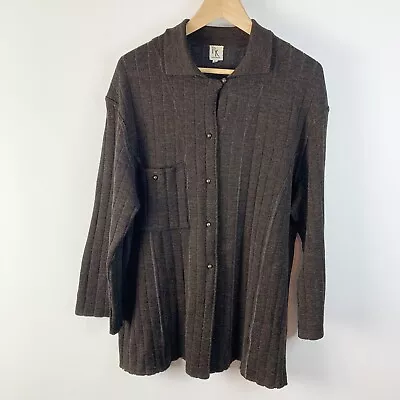 RARE Ritya Kariniemi Cardigan Size S /M Vintage 90s Brown Wool • £54.68