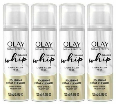 $29.99 • Buy LOT OF 4: OLAY Total Effects Cleansing Whip Polishing Creme Cleanser 5 Oz