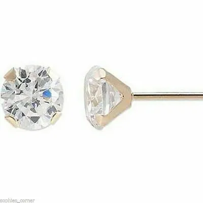 Genuine Natural Diamond Stud Screw Back Earrings In Solid 14k Yellow Gold • $55.10