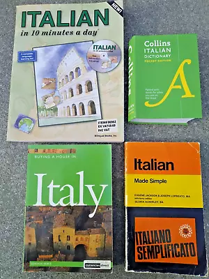 4 Books On Learning Italian English Italian Dictionary Buying A House In Italy • £7.50