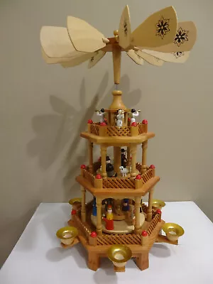 Vintage Large Pyramid Christmas Nativity 3 Tier Carousel • $85