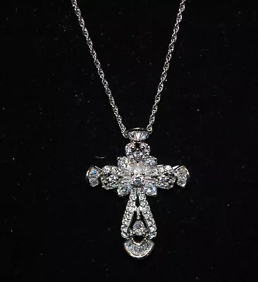 Victoria Wieck Sterling Silver Cross With Cz's And Chain New In Box • $64.99